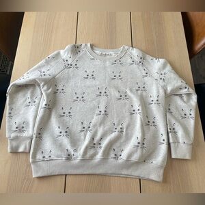 Cat Crewneck Sweatshirt - Light Gray Crewneck size large kitty cat sweatshirt